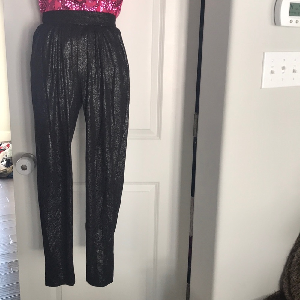 Black and silver shimmer harem pant